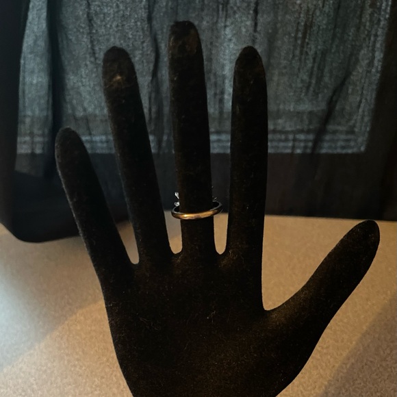 Vintage Blue Glass & Silver Toned Metal Ring Size 6.5 - Picture 5 of 13